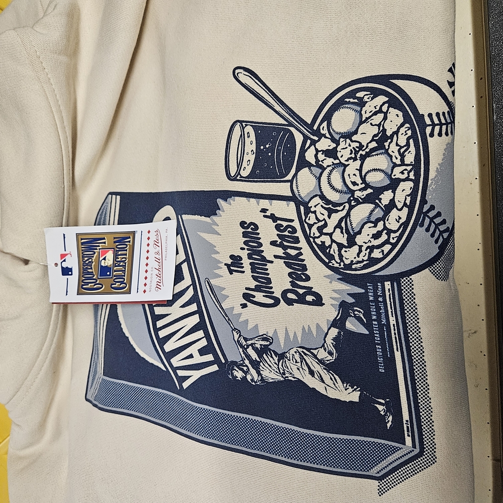 Cream and Blue Graphic Tee